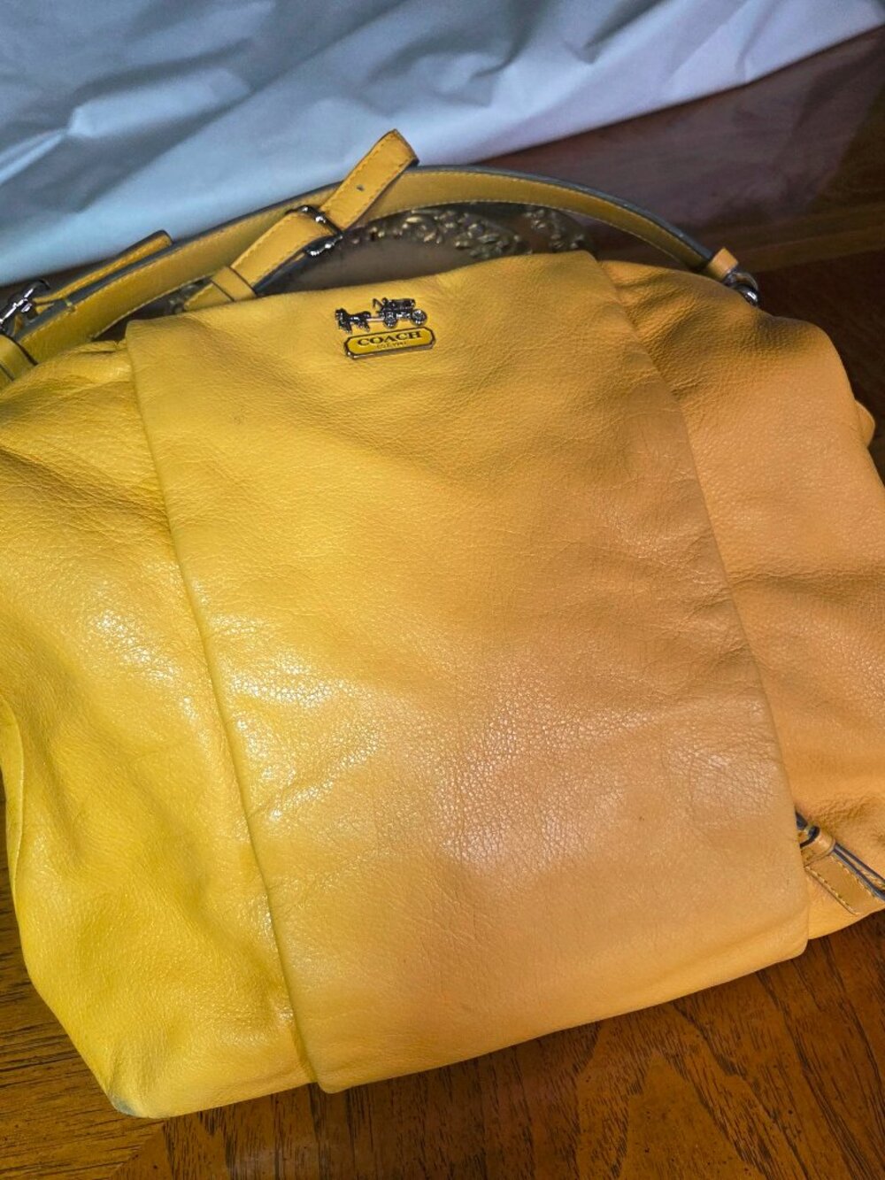 Yellow Coach Crossbody Hobo Bag